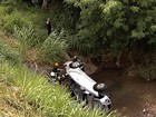 Motorista morre após carro 'voar' e cair em córrego na BR-060, em Goiás