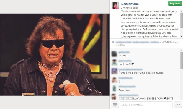 Sertanejos lamentam a morte de Zé Rico (Foto: Instagram / Reprodução)