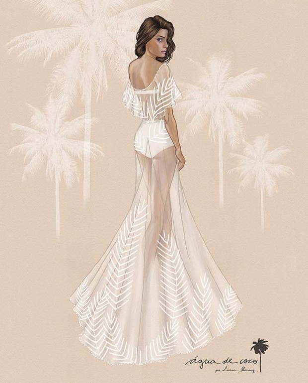 Croqui do vestido de Isabelli Fontana (Foto: Reprodução / Instagram)