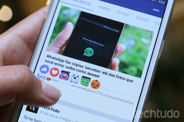 Facebook celebra Halloween com reactions personalizados (Foto: Carolina Ochsendorf/TechTudo) Facebook celebra Halloween com reactions personalizados (Foto: Carolina Ochsendorf/TechTudo)