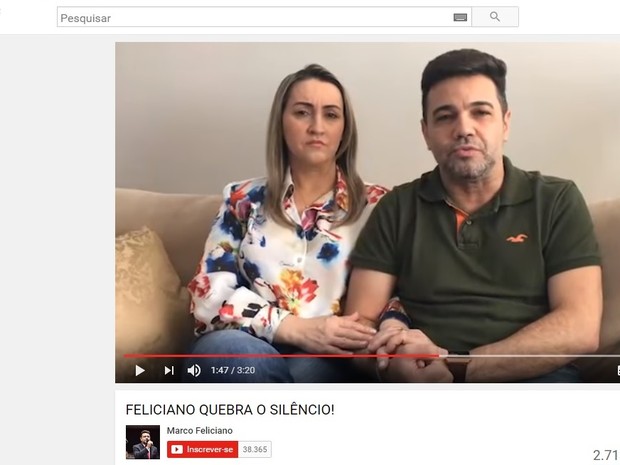 Em vdeo, Feliciano nega acusaes de assdio sexual contra militante do PSC (Foto: Reproduo/YouTube)