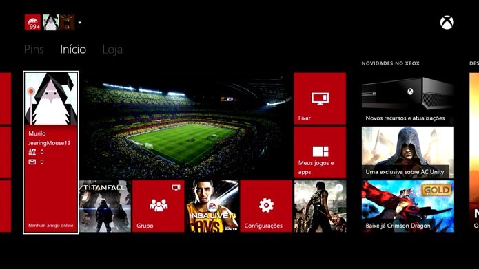 Xbox One: como alterar sua Gamertag no novo console (Foto: Reprodução/Murilo Molina)