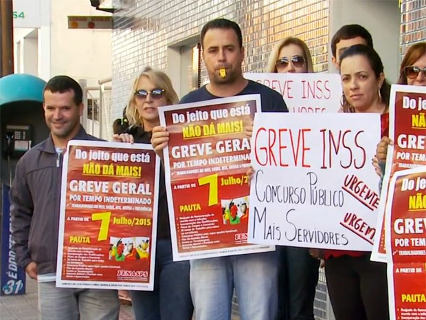 Servidores do INSS seguem em greve no Sul de Minas (Foto: Reprodução EPTV)
