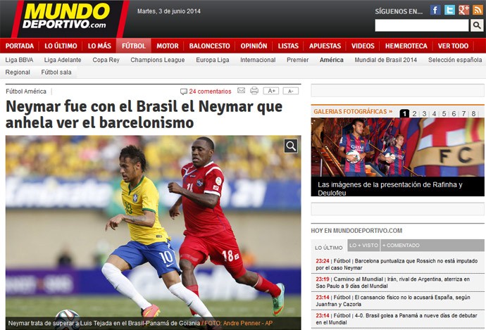 Mundo esportivo Neymar (Foto: Reprodução / Mundo Esportivo)