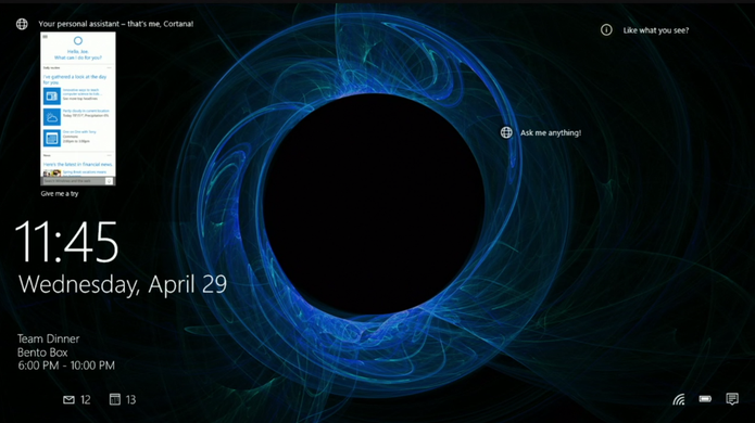 cortana windows video screensaver