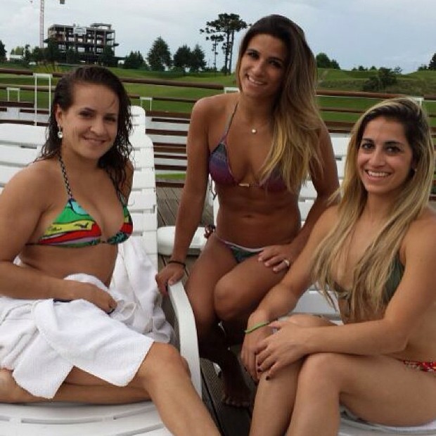 Jade Barbosa com Daniele Hypólito e outra amiga (Foto: Instagram / Reprodução)