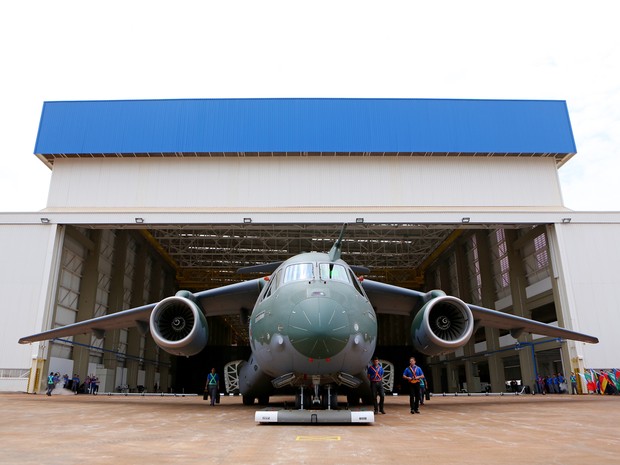 Embraer apresenta avião de transporte militar KC-390 em Gavião Peixoto, SP (Foto: Divulgação/ Embraer)