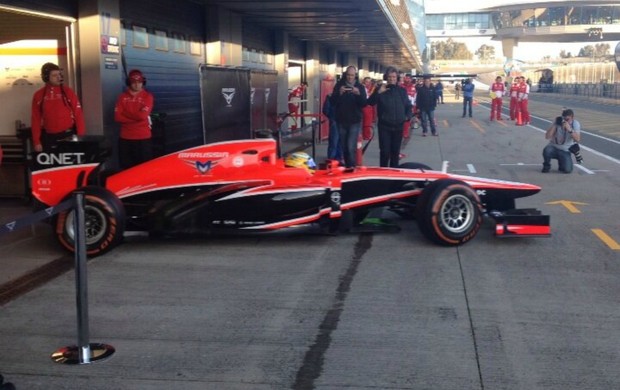 Luiz Razia já foi para a pista com o carro da Marussia nesta quarta-feira, nos treinos da Fórmula 1 (Foto: Divulgação) Luiz Razia já foi para a pista com o carro da Marussia nesta quarta-feira, nos treinos da Fórmula 1 (Foto: Divulgação)