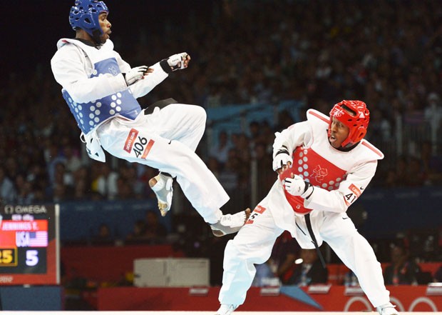 Diogo silva disputa Bronze, taekwondo londres 2012 (Foto: Agência AFP)