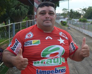 Jailson Saldanha, torcedor do Rio Branco-AC (Foto: Duaine Rodrigues)