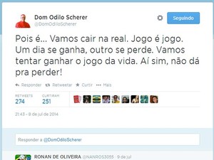 Post de Dom Odilo no Twitter (Foto: Reprodução/Twitter)