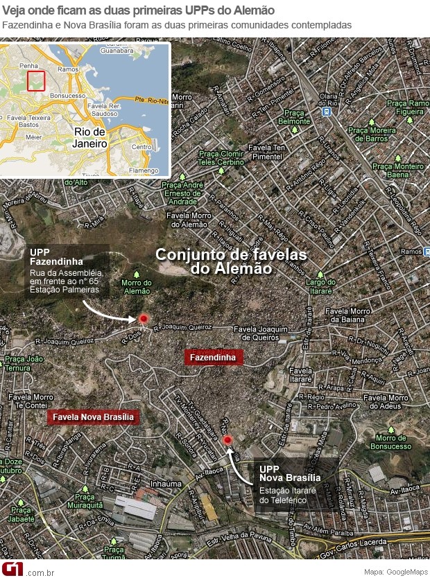 Novo mapa do Alemão (Foto: Arte/G1)
