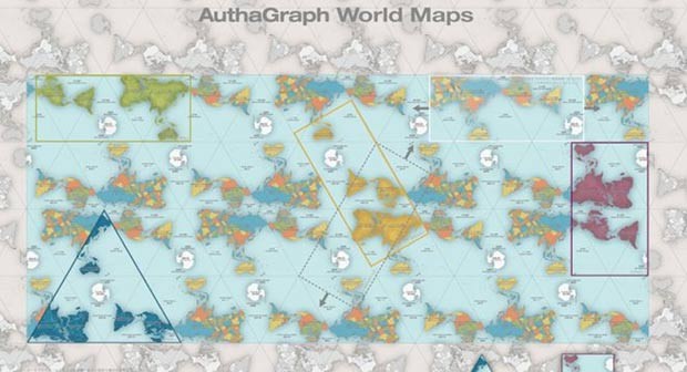 'AuthaGraph representa fielmente os oceanos e continentes, promovendo uma perspectiva precisa e moderna de nosso planeta',disse a instituição de premiou Narukawa (Foto: AutaGraph)