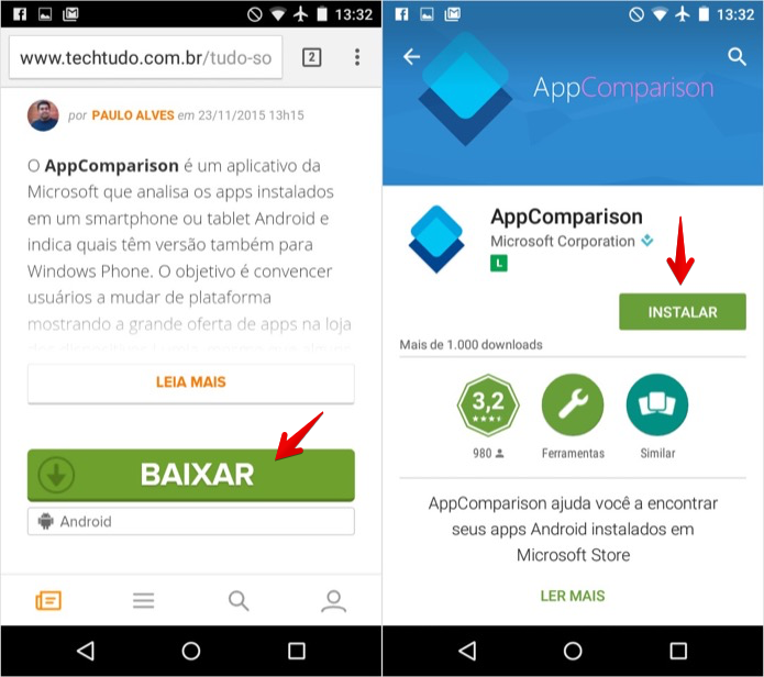 Baixe o AppComparison no TechTudo Downloads' (Foto: Reprodução/Helito Bijora) Baixe o AppComparison no TechTudo Downloads' (Foto: Reprodução/Helito Bijora)