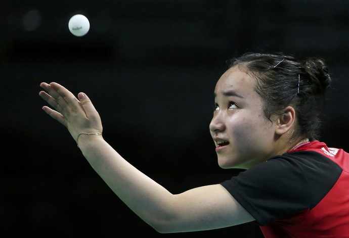 Treino da seleção japonesa de tênis de mesa (Foto: Edgard Garrido/Reuters)