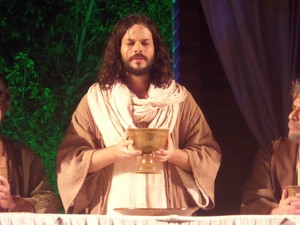 Cena da Última Ceia é uma das mais aplaudidas pelo público (Foto: Jaqueline Almeida/ G1)