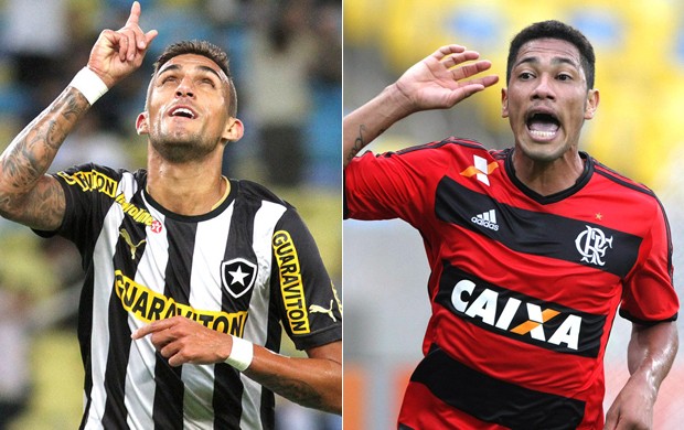 Rafael Marques, Botafogo, e Hernane, do Flamengo (Foto: Reprodução)