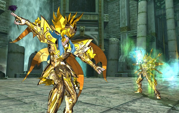 Dohko enfrenta Afrodite em cena do game 'Os Cavaleiros do Zodíaco: Alma dos Soldados' (Foto: Divulgação/Namco Bandai)