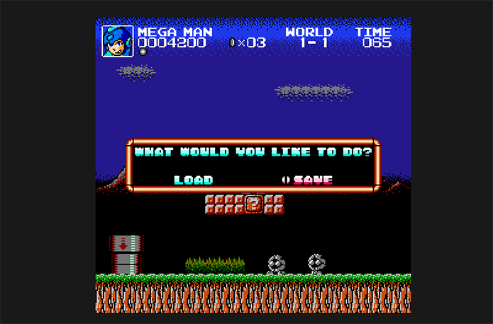 Salve seu jogo em Super Mario Crossover (Foto: Reprodução/Murilo Molina)