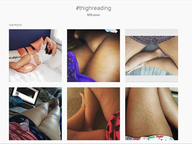 Campanha usa a hashtag #thighreading como uma celebração das "imperfeições" das mulheres (Foto: BBC)