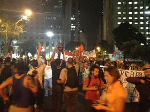 Protesto Centro (Foto: Luís Bulcão/ G1)