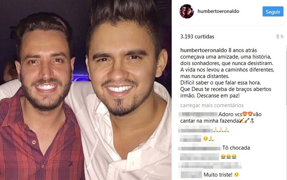 Humberto, da dupla com Ronaldo, também lamentou morte de Didi Latino (Foto: Reprodução/Instagram)