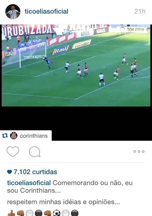 Elias Corinthians desabafa em rede social (Foto: Reprodução/Instagram)