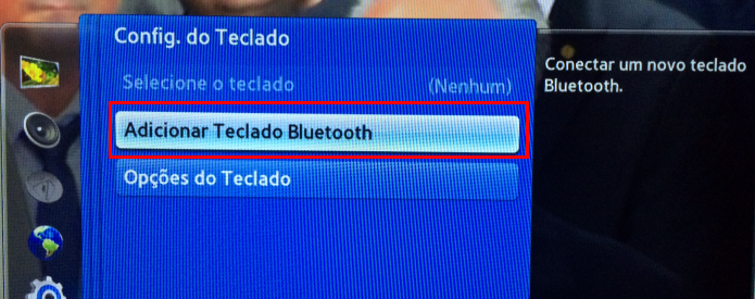 Selecionando a opção de adicionar teclado sem fio (Foto: Reprodução/Edivaldo Brito)