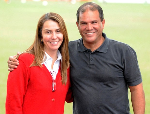 Patrícia Amorim com Geovani no Flamengo (Foto: Divulgação / Site Oficial do Flamengo)