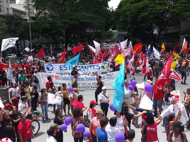 G1 Manifestantes Se Reúnem No Centro De Bh Para Protestar Contra Pec 55 Notícias Em Minas Gerais 8247