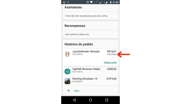 Como pedir reembolso na Google Play Store