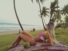 Tatiele Polyana abre álbum e posta foto do fim de semana na Bahia