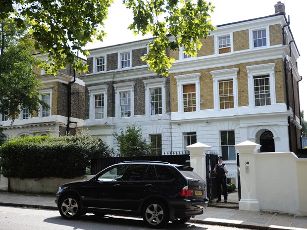 Casa onde Amy Winehouse morava e foi encontrada morta no norte de Londres, na Inglaterra (Foto: Carl Court/AFP)