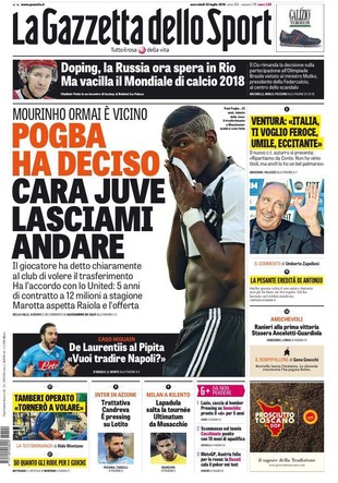Pogba Capa Gazzetta dello Sport (Foto: Reprodução / Twitter)