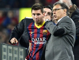 Messi e Tata Martino jogo Barcelona contra Getafe (Foto: AFP)