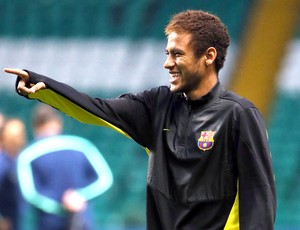 Neymar treino Barcelona Glasgow (Foto: Agência AFP)