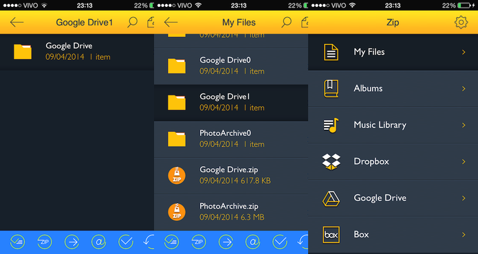 Zip Archiver serve como gerenciador de arquivos no iPhone (Foto: Reprodução/Paulo Alves)