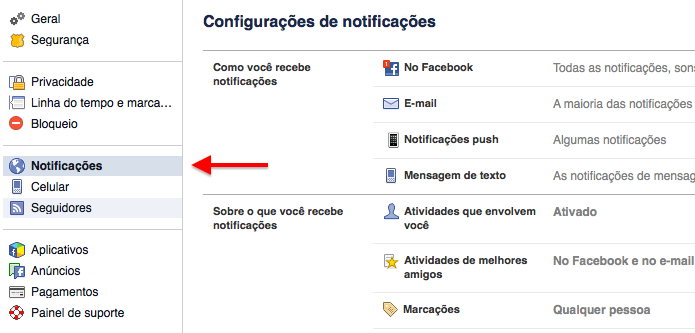 Abra as configurações de notificação (Foto: Reprodução/Helito Bijora)
