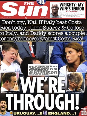 capa jornais derrota Inglaterra (Foto: Reprodução / The Sun)