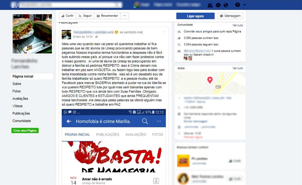 Estudantes E Ativistas Fazem Ato Ap S Casal Gay Relatar Discrimina O Em Lanchonete Bauru E