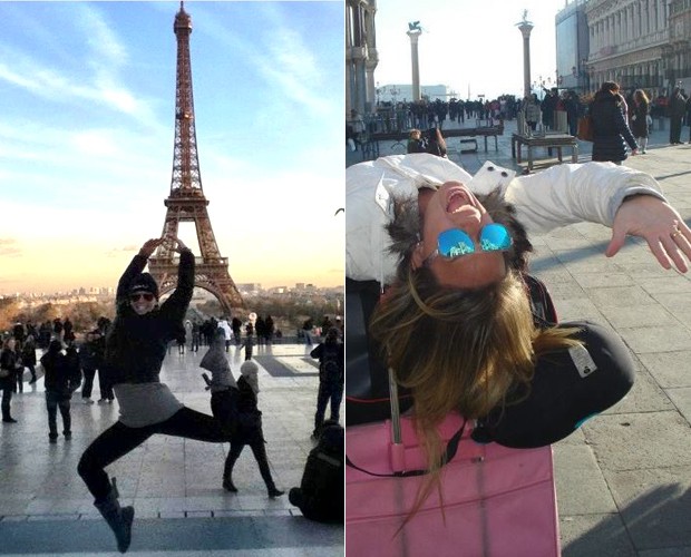 Em Paris, Carol Soares se empolga e faz poses de balé (Foto: Arquivo Pessoal)