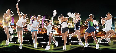 As oito classificadas para a Masters Cup, em montagem da WTA (Foto: Arquivo)