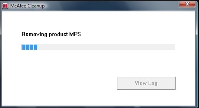 screenshot de McAfee Product Removal Tool