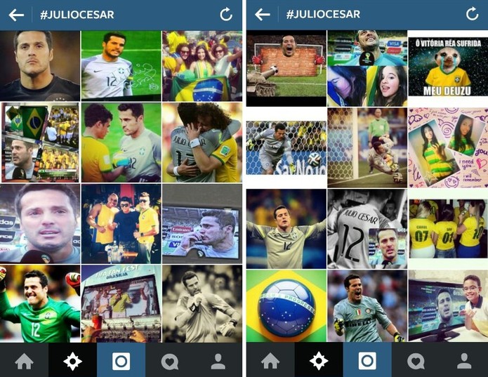 Goleiro Julio Cesar é o termo mais comentados no Instagram (Foto: Reprodução / TechTudo)