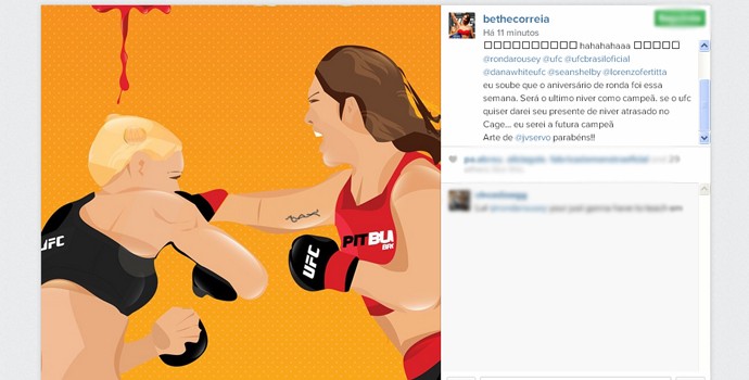 Bethe Pitbull provoca Ronda Rousey em rede social (Foto: Reprodução / Instagram)