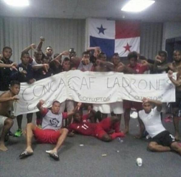 Protesto jogadores do Panamá