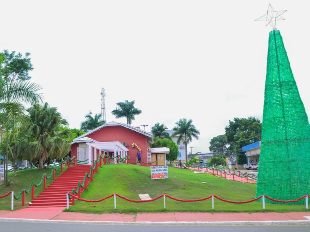Casa do Papai Noel terá sala de estar e quarto para tirar fotos (Foto: Prefeitura de Ji-Paraná/ Divulgação)