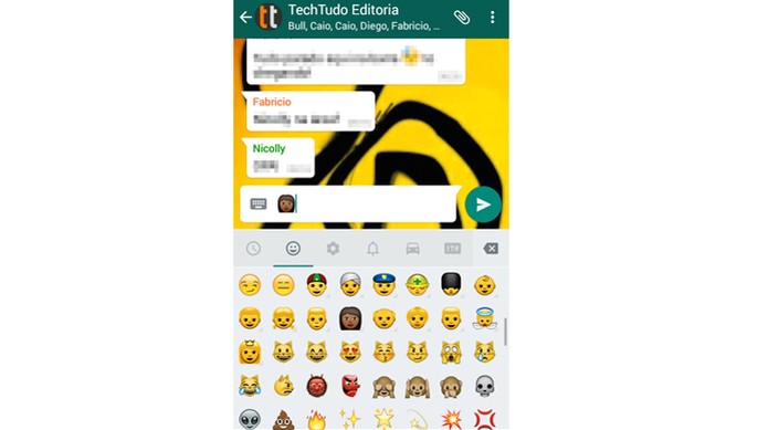 O emoji escolhido vira padrão no WhatsApp (Foto: Reprodução/Carol Danelli)