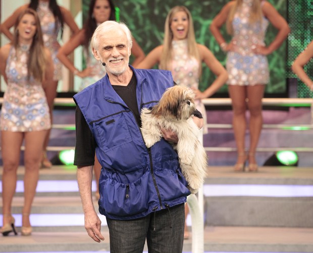 Francisco Cuoco na estreia do Cachorrada VIP (Foto: Domingão do Faustão / TV Globo)