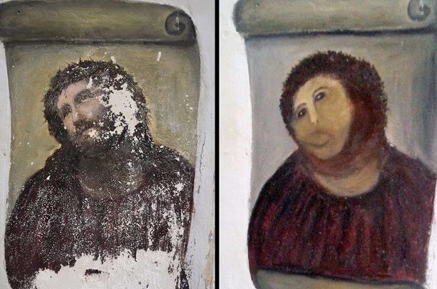 'Ecce homo', antes e depois da bizarra restauração